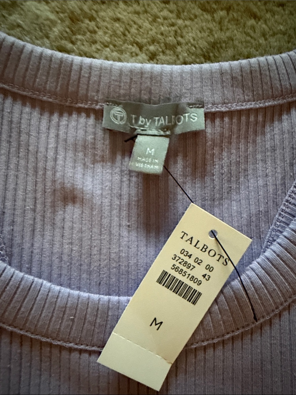 Talbots Lavender Ribbed Tank Top - Picture 2 of 2
